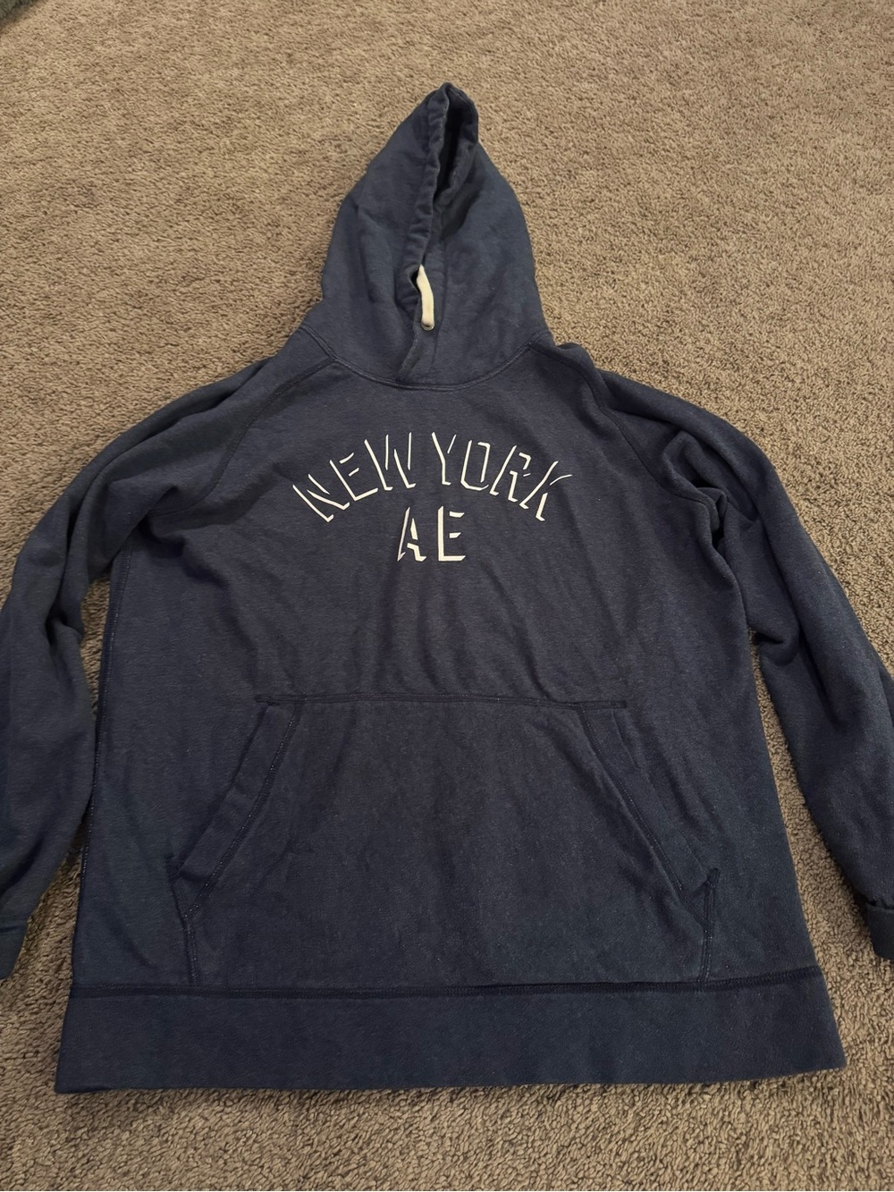 American Eagle Outfitters Navy 'New York AE' Pullover Hoodie